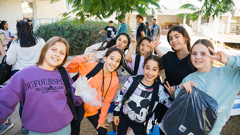 Group of students smiling
